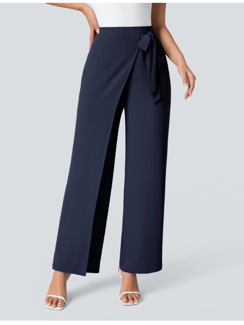 Halara Flex™ High Waisted Tie Side Wide Leg Work Pants
